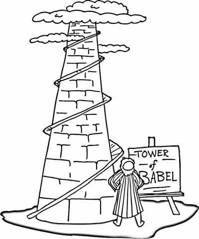 Tower Of Babel  Coloring Page